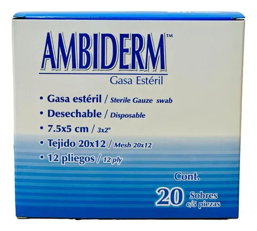 GASA ESTÉRIL 7.5x5cm "AMBIDERM"