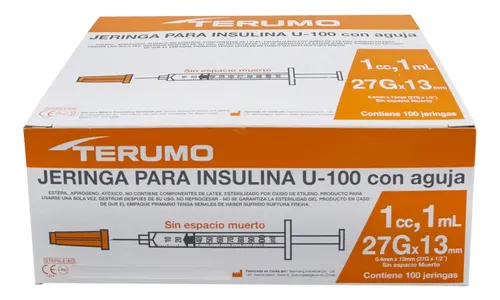 JERINGA PARA INSULINA 1ml 27Gx13mm TERUMO SS*10M2713L100