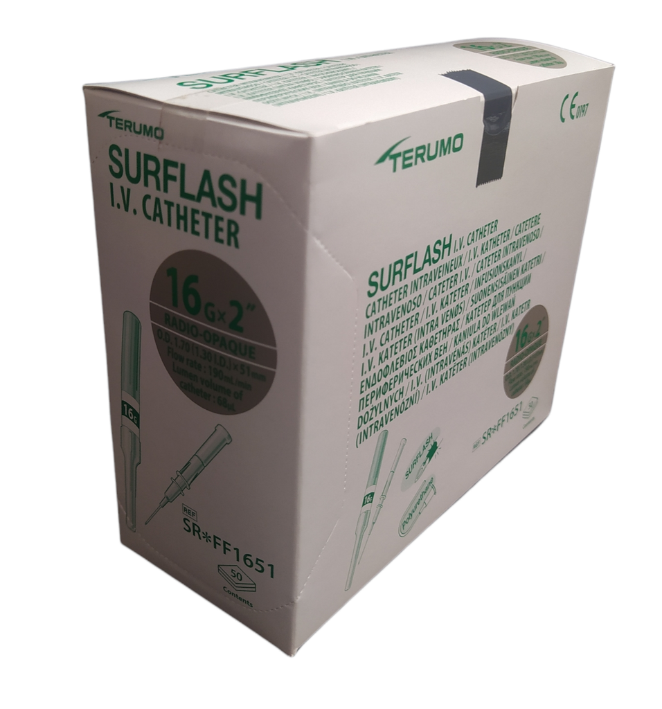 SURFLASH CATETER 16Gx2 TERUMO 1SR*FF1651
