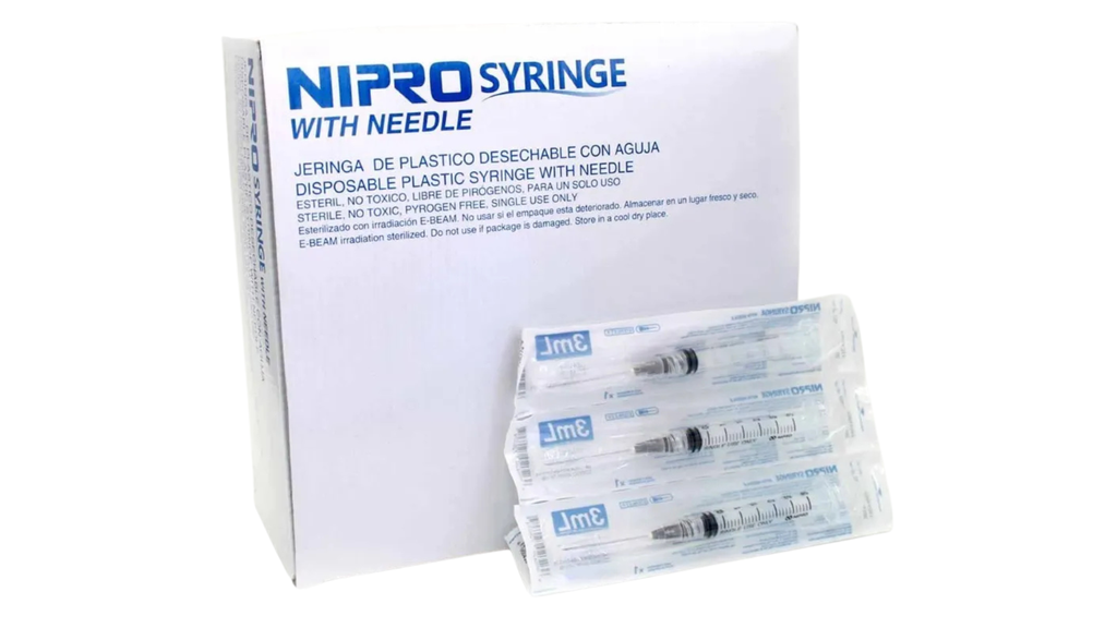 JERINGA 3ML LUER LOCK CON AGUJA 22Gx38mm 1 1/2 JD-03L2238 NIPRO