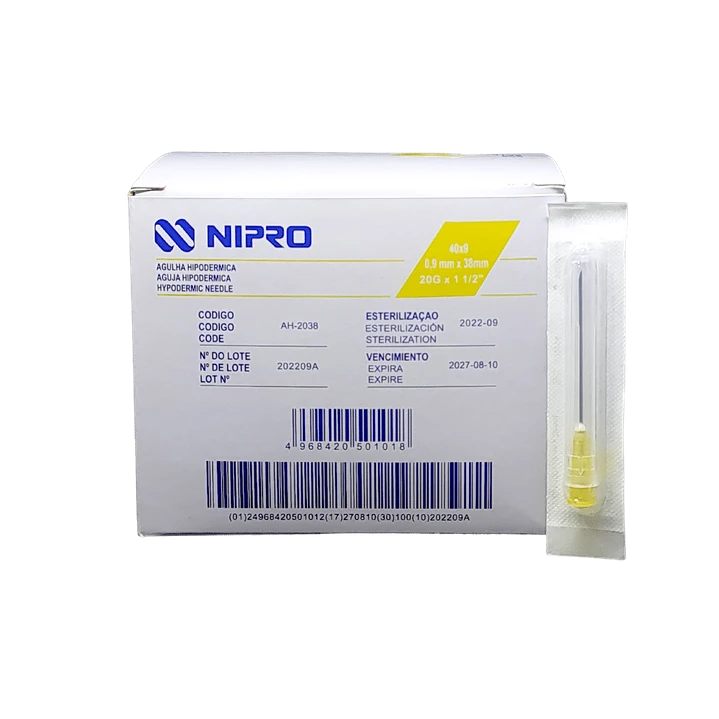 AGUJA HIPODERMICA 20Gx38mm 1 1/2 AH-2038-S NIPRO