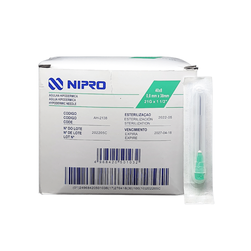 AGUJA HIPODERMICA 21Gx38mm 1 1/2 AH-2138-S NIPRO
