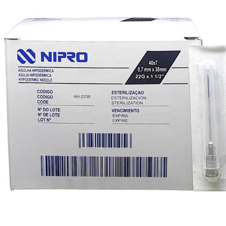 AGUJA HIPODERMICA 22Gx38mm 1 1/2 AH-2238-S NIPRO