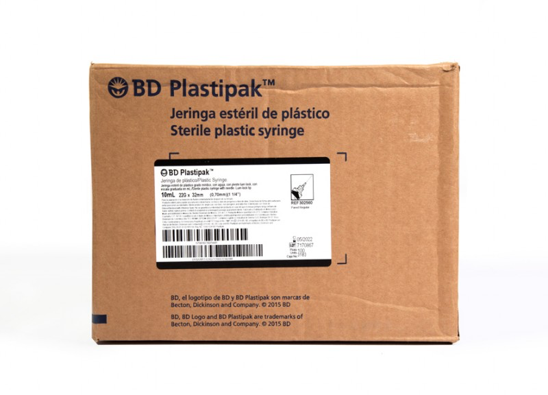 JERINGA 10ML LUER LOCK CON AGUJA 22GX32mm 1 1/4 BD 302560