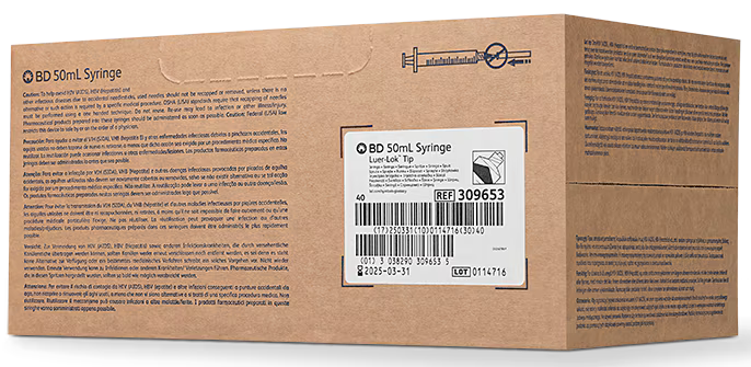 JERINGA 50ML LUER LOCK SIN AGUJA BD 309653
