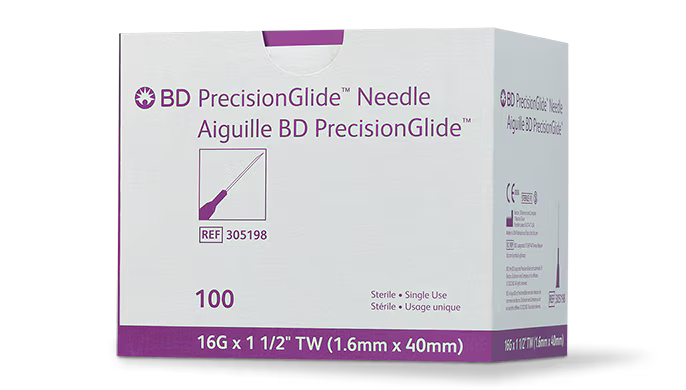 AGUJA HIPODERMICA 16Gx38mm 1 1/2 BD 305198
