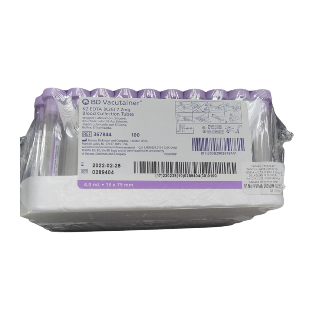 TUBO VACUTAINER LILA 4ML BD 367844