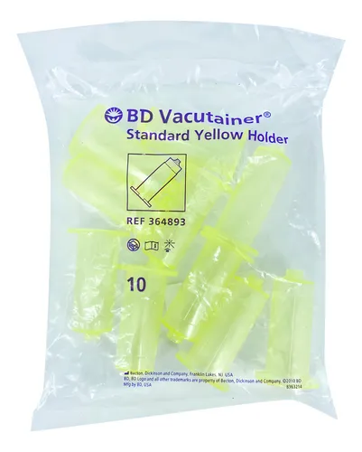 SOPORTE VACUTAINER SIN AGUJA NO ESTÉRIL "HOLDER" AMARILLO BD 364893