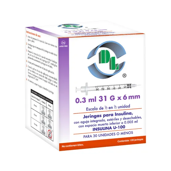 JERINGA PARA INSULINA UNIBODY 0.3ML 31Gx6MM DL J0.33106