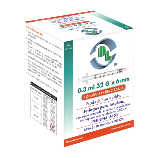 JERINGA PARA INSULINA UNIBODY 0.3ML 32Gx6MM DL J0.33206