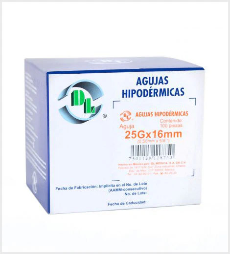 AGUJA HIPODERMICA 25Gx16MM 5/8" DL AGH25X16