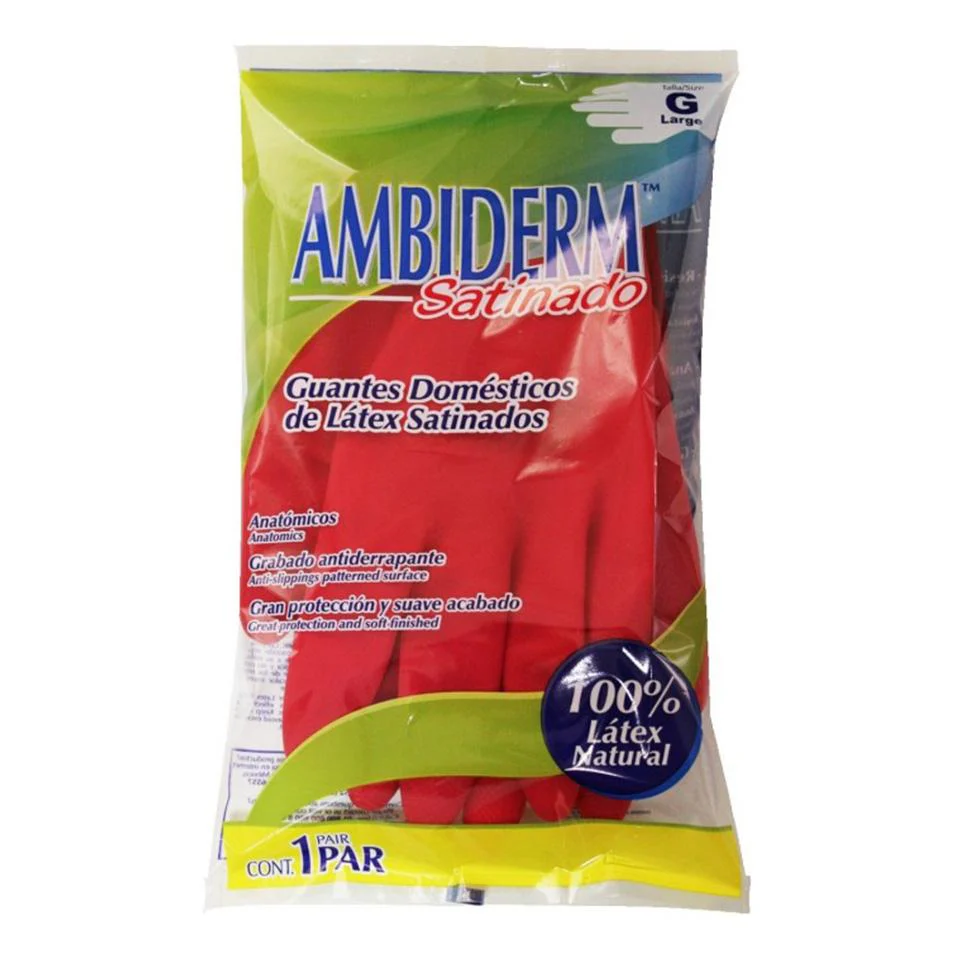 GUANTE SATINADO ROJO AMBIDERM