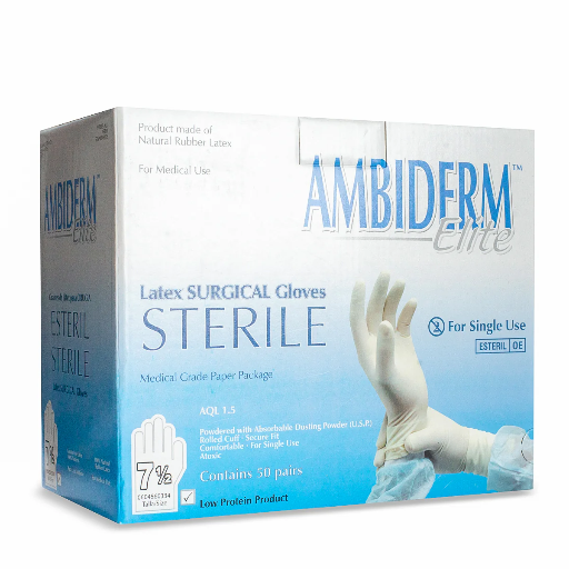 GUANTES DE LATEX ESTÉRIL "AMBIDERM - ELITE"