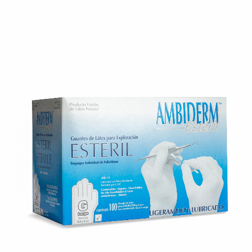 GUANTES DE LATEX ESTÉRIL "AMBIDERM - ESTÉRIL"