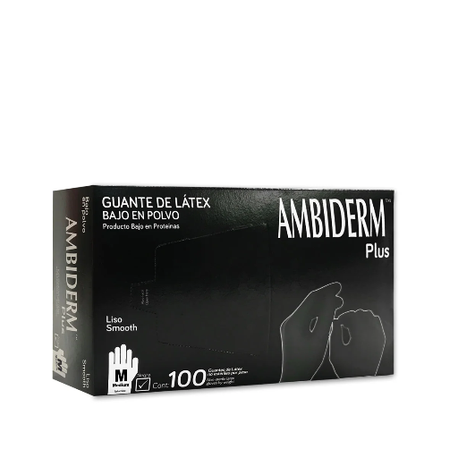 GUANTES DE LÁTEX "AMBIDERM PLUS NEGRO"