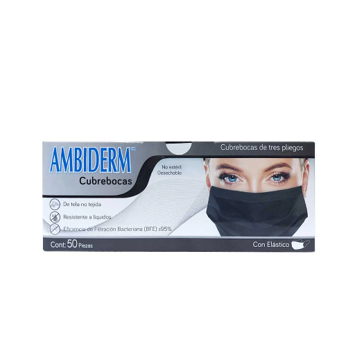 CUBREBOCAS NEGRO "AMBIDERM ADULTO"  
