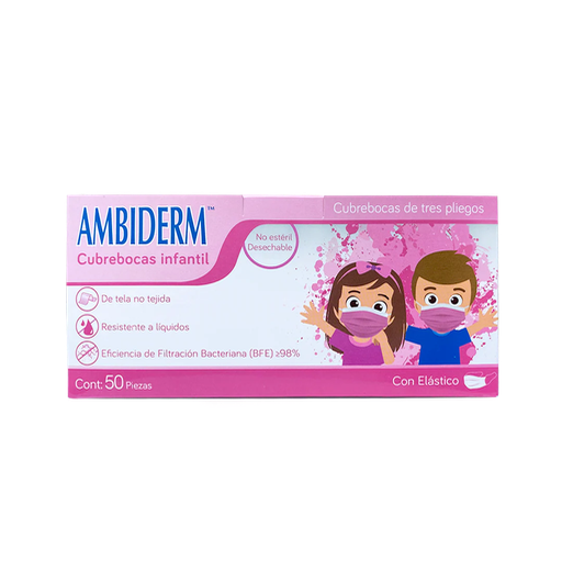 CUBREBOCAS ROSA "AMBIDERM INFANTIL"   