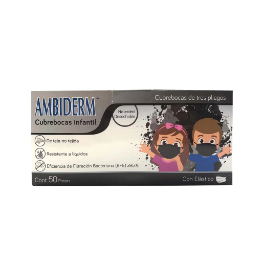 CUBREBOCAS NEGRO "AMBIDERM INFANTIL"   