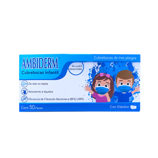CUBREBOCAS AZUL "AMBIDERM INFANTIL"  