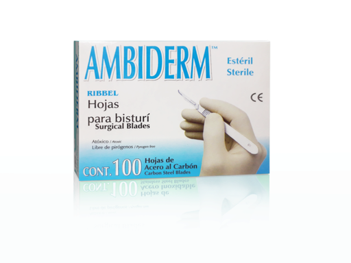 HOJA PARA BISTURÍ CARBÓN "AMBIDERM"