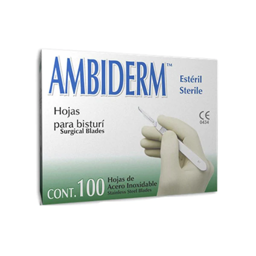 HOJA PARA BISTURÍ ACERO INOXIDABLE "AMBIDERM" 
