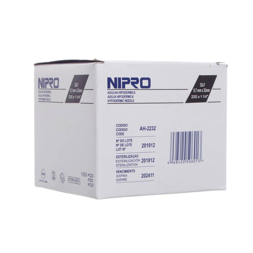AGUJA 22 G TERUMO NEGRA - NIPRO