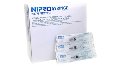 JERINGA 3ML LUER LOCK CON AGUJA 22Gx38mm 1 1/2 JD-03L2238 NIPRO