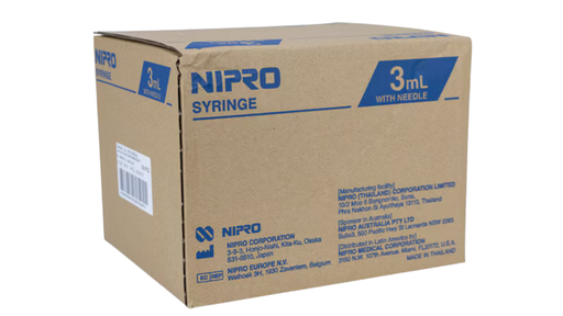 JERINGA 3ML LUER LOCK CON AGUJA 23Gx25mm 1 JD-03L2325 NIPRO