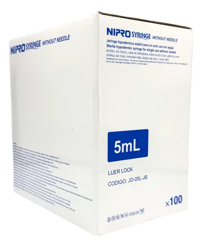 JERINGA 5ML LUER LOCK SIN AGUJA NIPRO