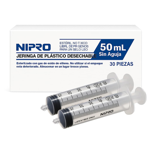 JERINGA 50ML LUER LOCK SIN AGUJA JD-10L NIPRO