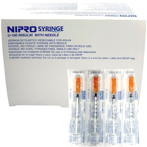 JERINGA 0.3ML PARA INSULINA 30Gx8mm JD-0.3U3008 NIPRO