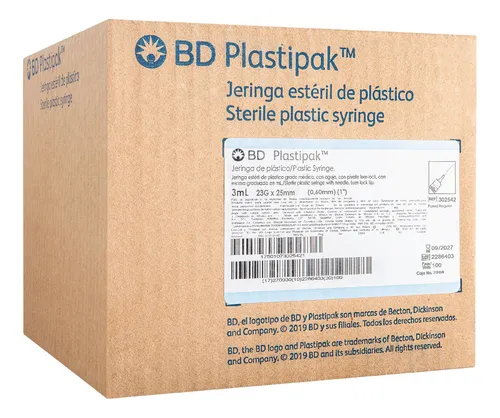 JERINGA 3ML LUER LOCK CON AGUJA 23Gx25mm 1 BD 990676