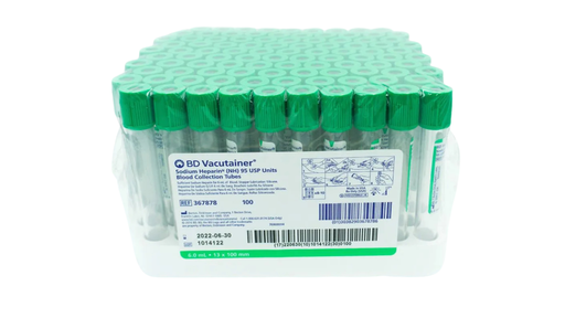 TUBO VACUTAINER VERDE H SODIO 6ML BD 367878
