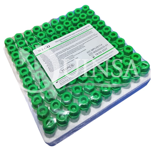 MICROTUBO CON HEPARINA DE LITIO 0.5ML WEGO MPL05114