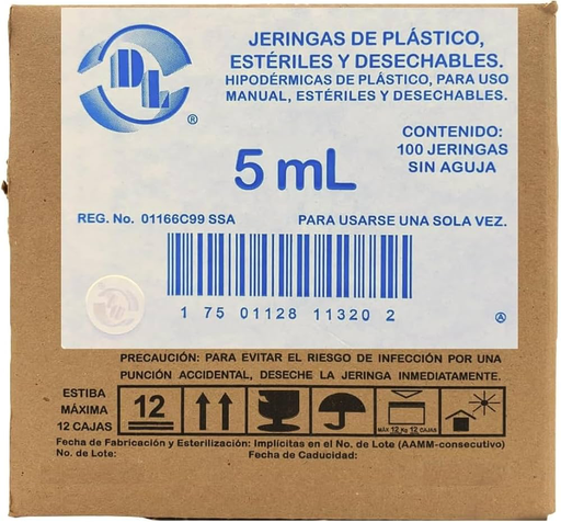 JERINGA 5ML SIN AGUJA DL J05P
