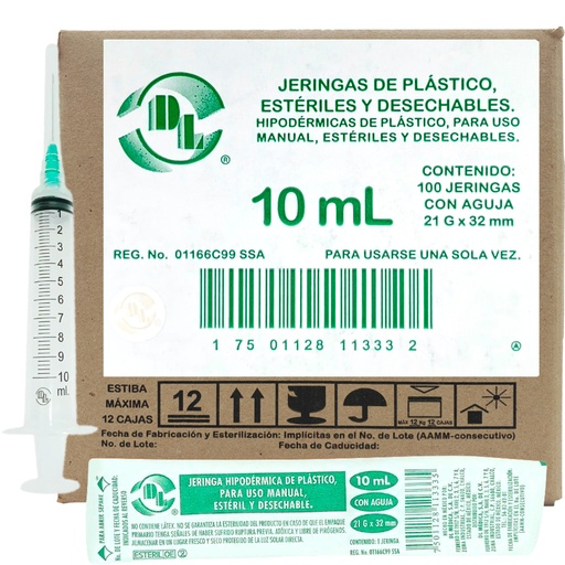 JERINGA 10ML CON AGUJA 21Gx32MM 1 1/4" DL J102132P