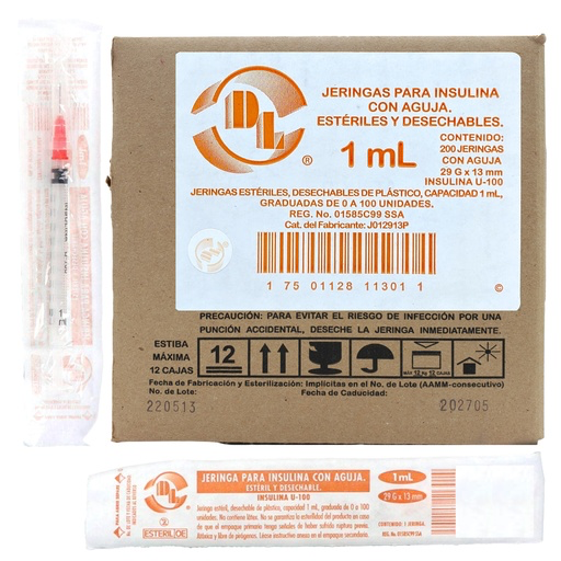 JERINGA 1ML TUBERCULINA CON AGUJA 29Gx13MM 1/2" DL J012913P