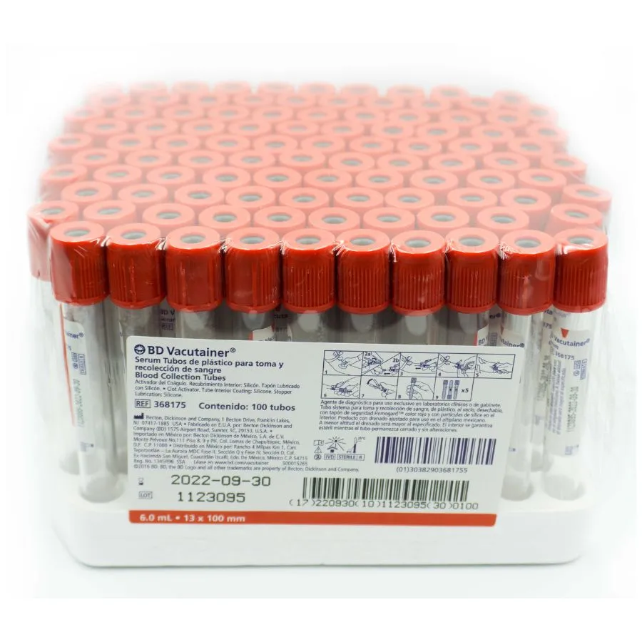 TUBO VACUTAINER ROJO 6 ML 368175